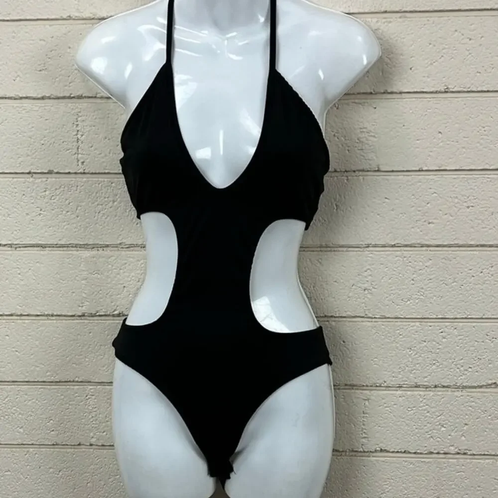 Edikted Black Cut Out Bodysuit size S - Picture 7 of 8